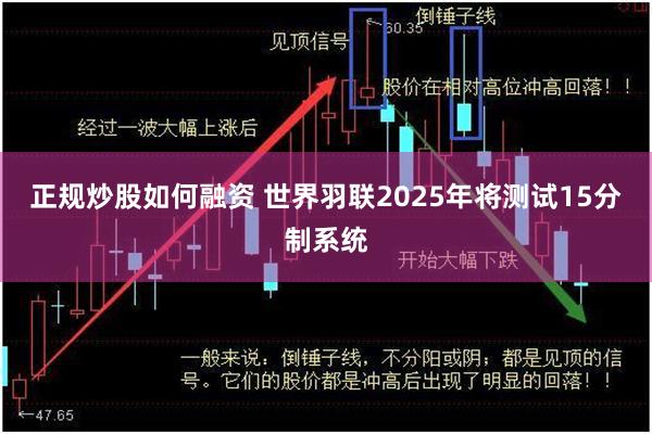 正规炒股如何融资 世界羽联2025年将测试15分制系统