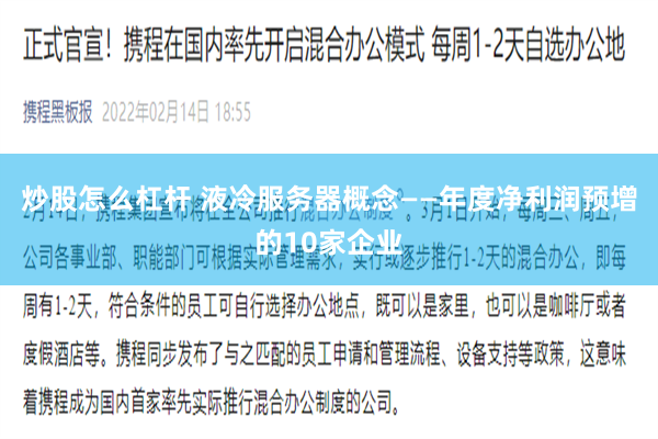 炒股怎么杠杆 液冷服务器概念——年度净利润预增的10家企业